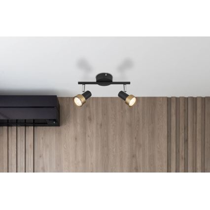 Globo - Reflektorska lampa  2xGU10/25W/230V crno/zlatna