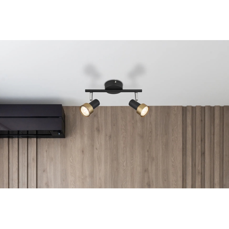 Globo - Reflektorska lampa  2xGU10/25W/230V crno/zlatna