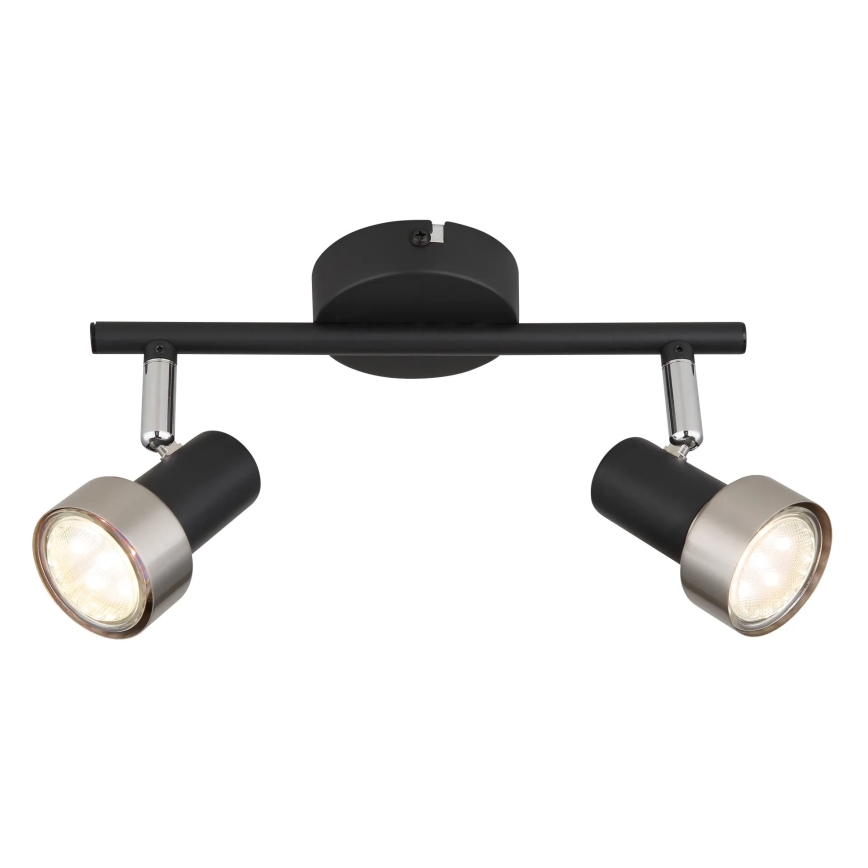 Globo - Reflektorska lampa  2xGU10/25W/230V crno/srebrno