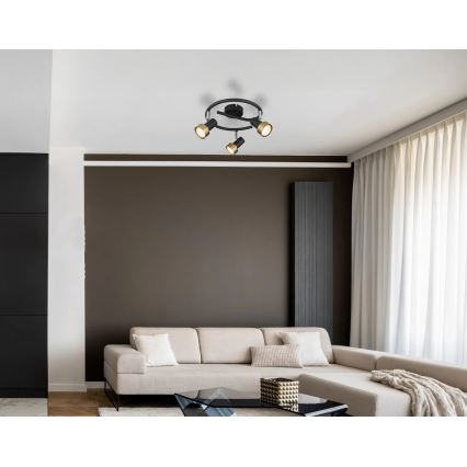 Globo - Reflektorska lampa  3xGU10/25W/230V crno/zlatna