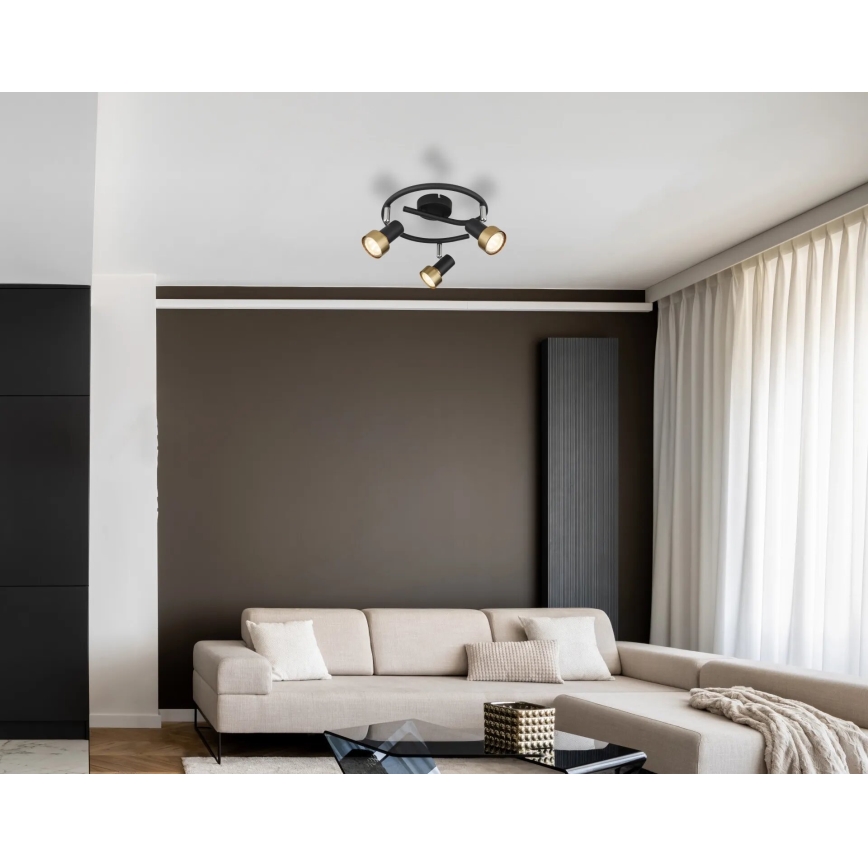 Globo - Reflektorska lampa  3xGU10/25W/230V crno/zlatna