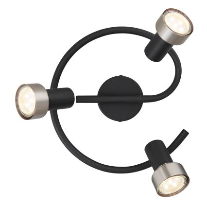 Globo - Reflektorska lampa  3xGU10/25W/230V crno/srebrno