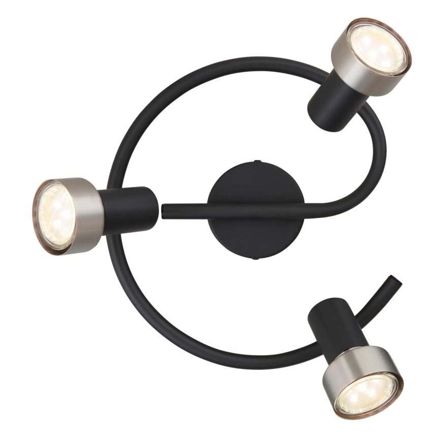 Globo - Reflektorska lampa  3xGU10/25W/230V crno/srebrno