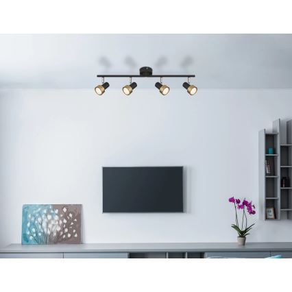 Globo - Reflektorska lampa  4xGU10/25W/230V crno/zlatna