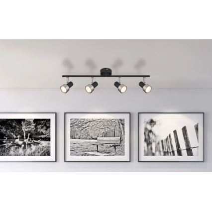 Globo - Reflektorska lampa  4xGU10/25W/230V crno/srebrno