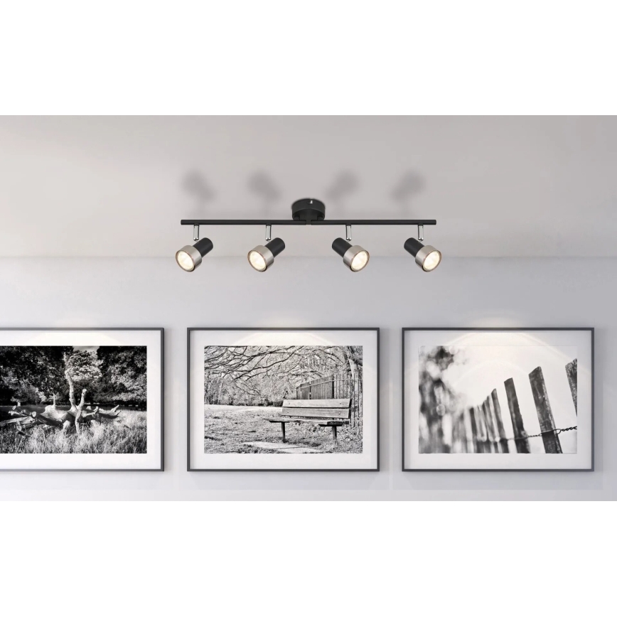 Globo - Reflektorska lampa  4xGU10/25W/230V crno/srebrno