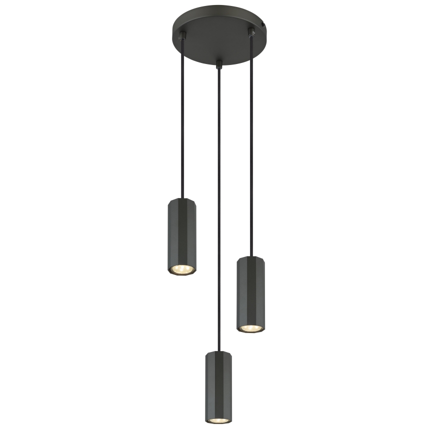 Globo - Luster na sajli 3xGU10/25W/230V crno