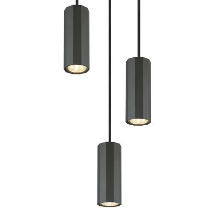 Globo - Luster na sajli 3xGU10/25W/230V crno