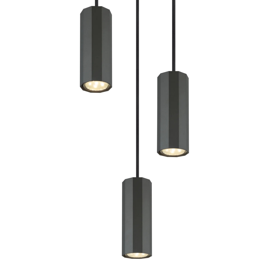 Globo - Luster na sajli 3xGU10/25W/230V crno