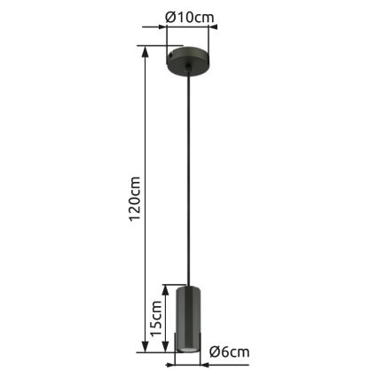 Globo - Luster na sajli 1xGU10/25W/230V crno