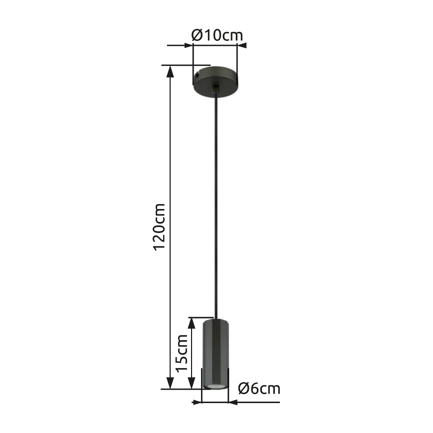 Globo - Luster na sajli 1xGU10/25W/230V crno