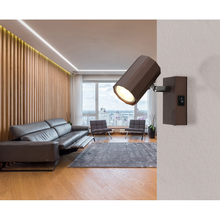 Globo - Zidna reflektorska lampa 1xGU10/25W/230V braon