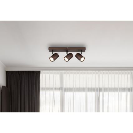 Globo - Reflektorska lampa 3xGU10/25W/230V braon