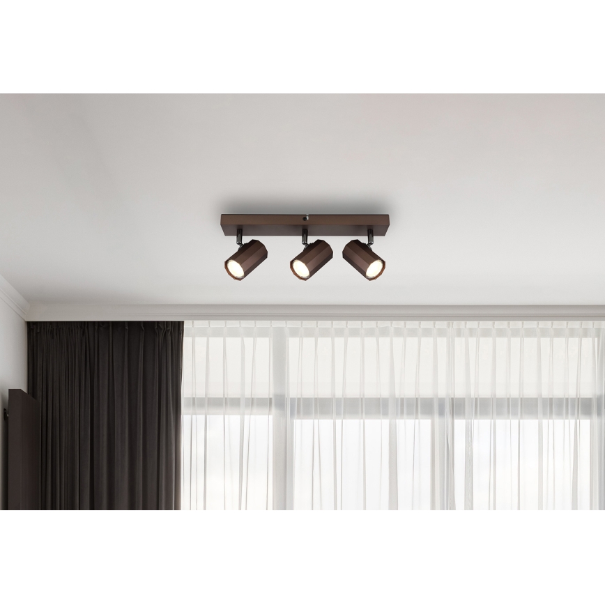 Globo - Reflektorska lampa 3xGU10/25W/230V braon