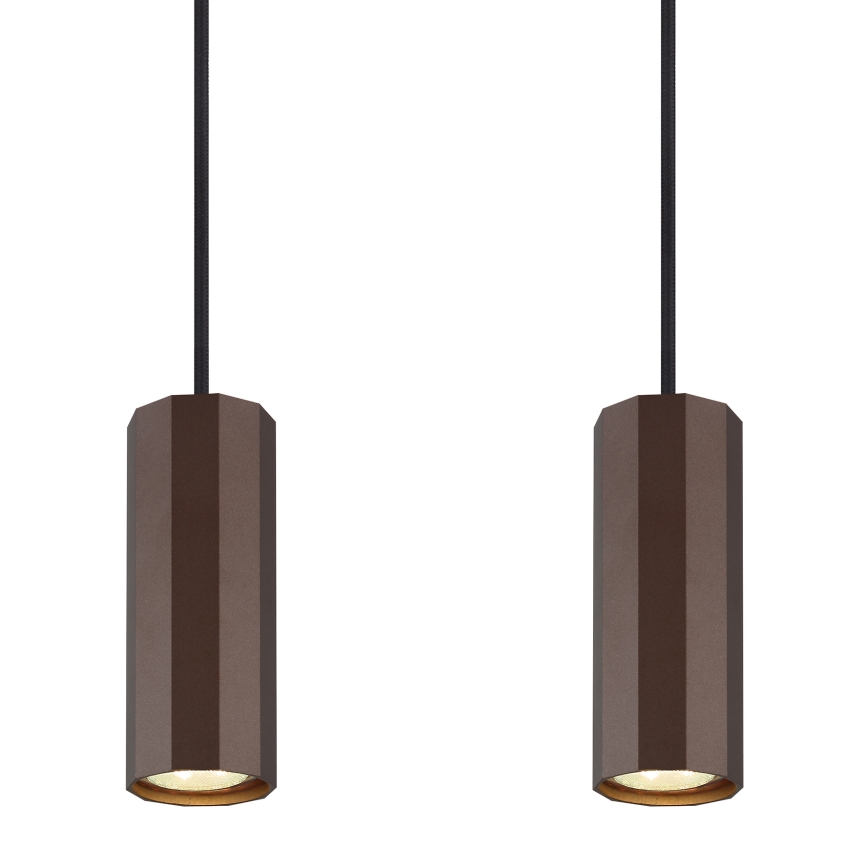 Globo - Luster na sajli 4xGU10/25W/230V braon