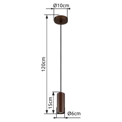 Globo - Luster na sajli 1xGU10/25W/230V braon