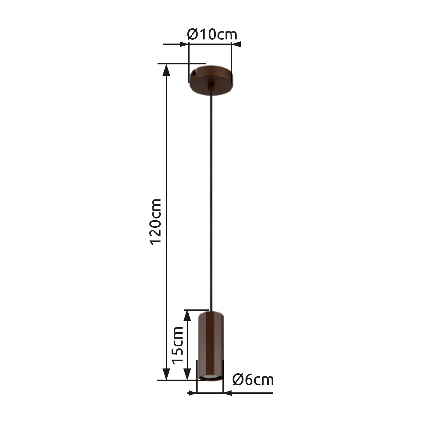 Globo - Luster na sajli 1xGU10/25W/230V braon