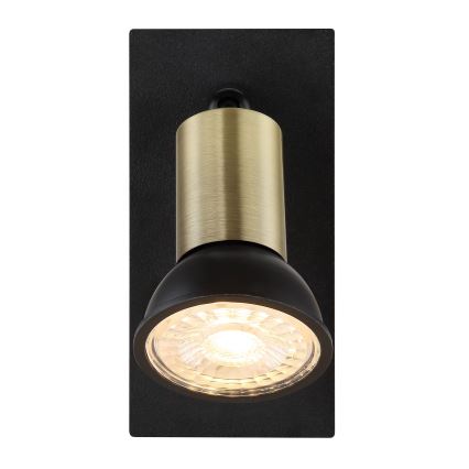 Globo - Zidna reflektorska lampa 1xGU10/35W/230V crno/mesing