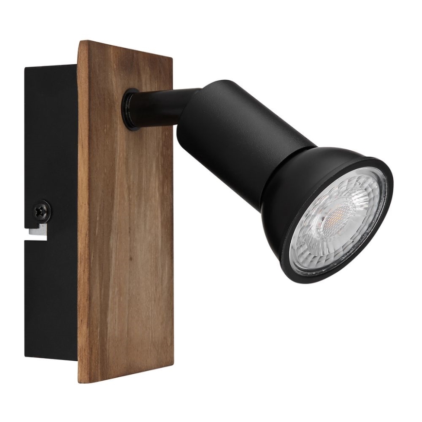 Globo - Zidna reflektorska lampa 1xGU10/35W/230V drvo/crno