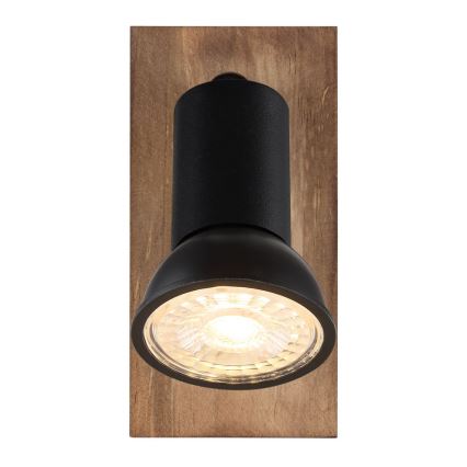 Globo - Zidna reflektorska lampa 1xGU10/35W/230V drvo/crno