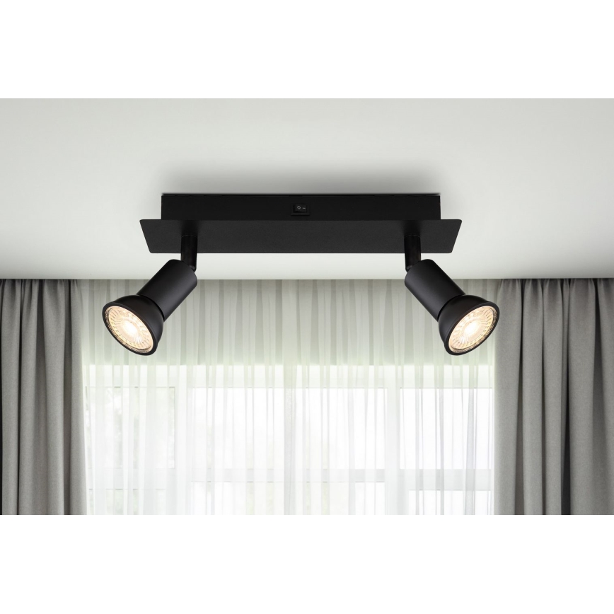 Globo - Reflektorska lampa 2xGU10/35W/230V crno