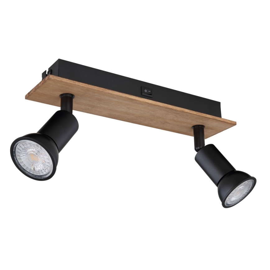 Globo - Reflektorska lampa 2xGU10/35W/230V drvo/crno