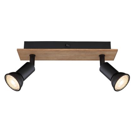 Globo - Reflektorska lampa 2xGU10/35W/230V drvo/crno