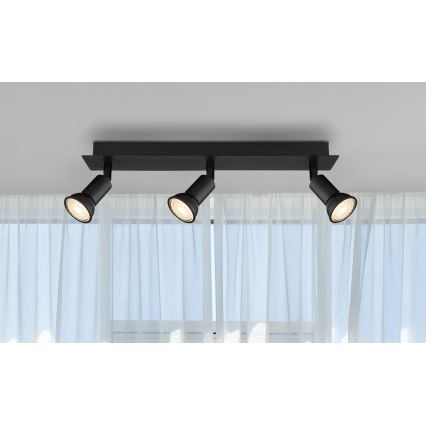 Globo - Reflektorska lampa 3xGU10/35W/230V crno