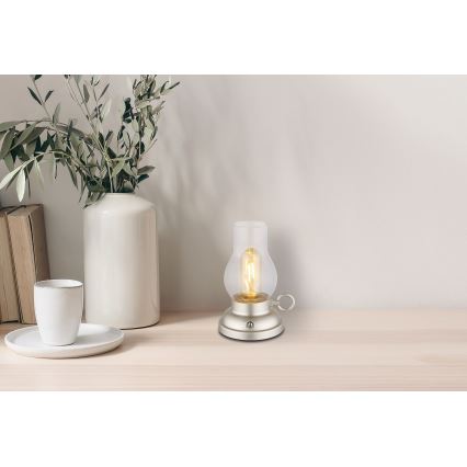 Globo - LED prigušiva punjiva dodirna stona lampa LED/1W/3,7V 1200 mAh mat hrom