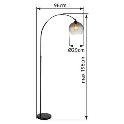 Globo - Podna lampa 1xE27/60W/230V crno