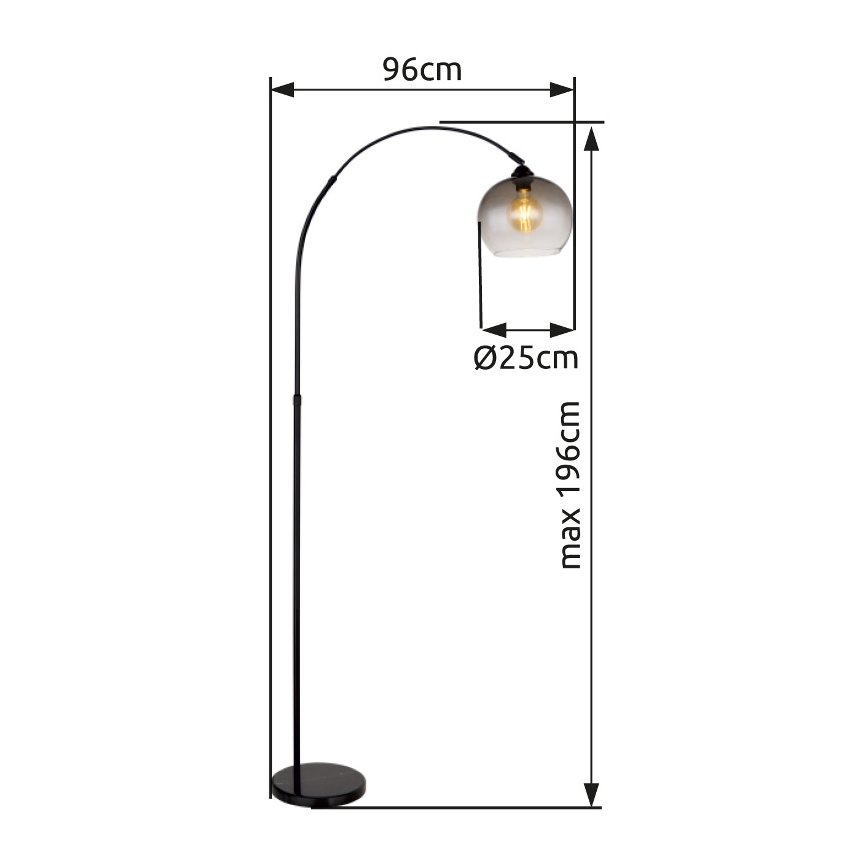 Globo - Podna lampa 1xE27/60W/230V crno