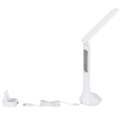 Globo - LED prigušiva punjiva stona lampa sa displejem LED/4W/230V 2200 mAh bela
