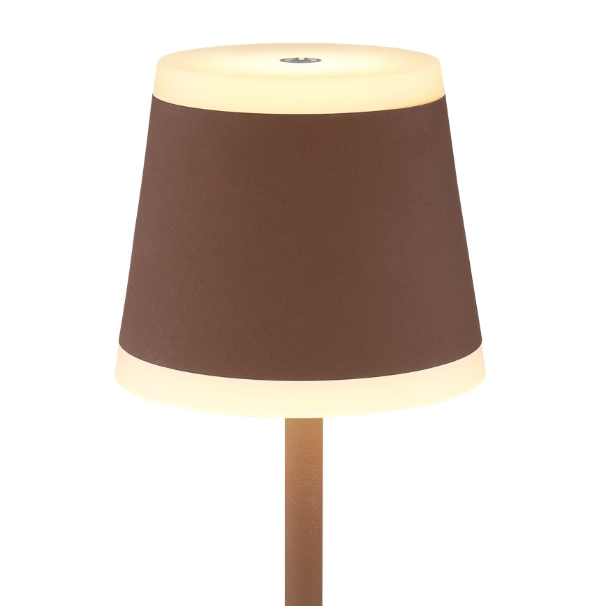 Globo - LED Prigušiva punjiva dodirna stona lampa LED/4,6W/3,7V 3000K 1800mAh braon IP54