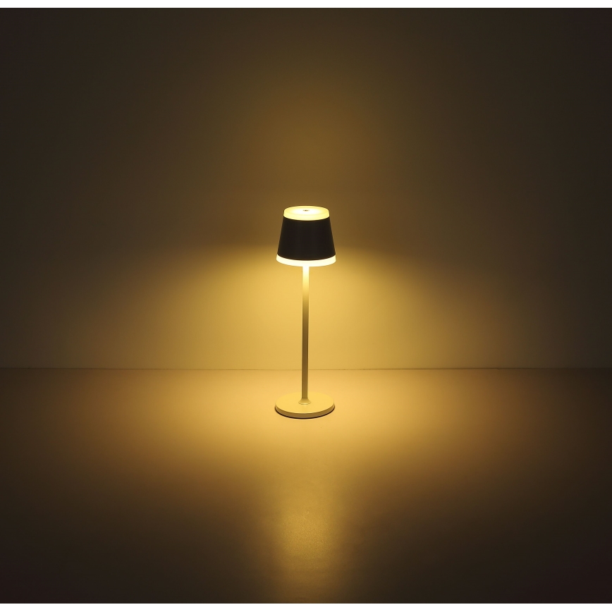 Globo - LED Prigušiva punjiva dodirna stona lampa LED/4,6W/230V 1800 mAh USB IP54 bela