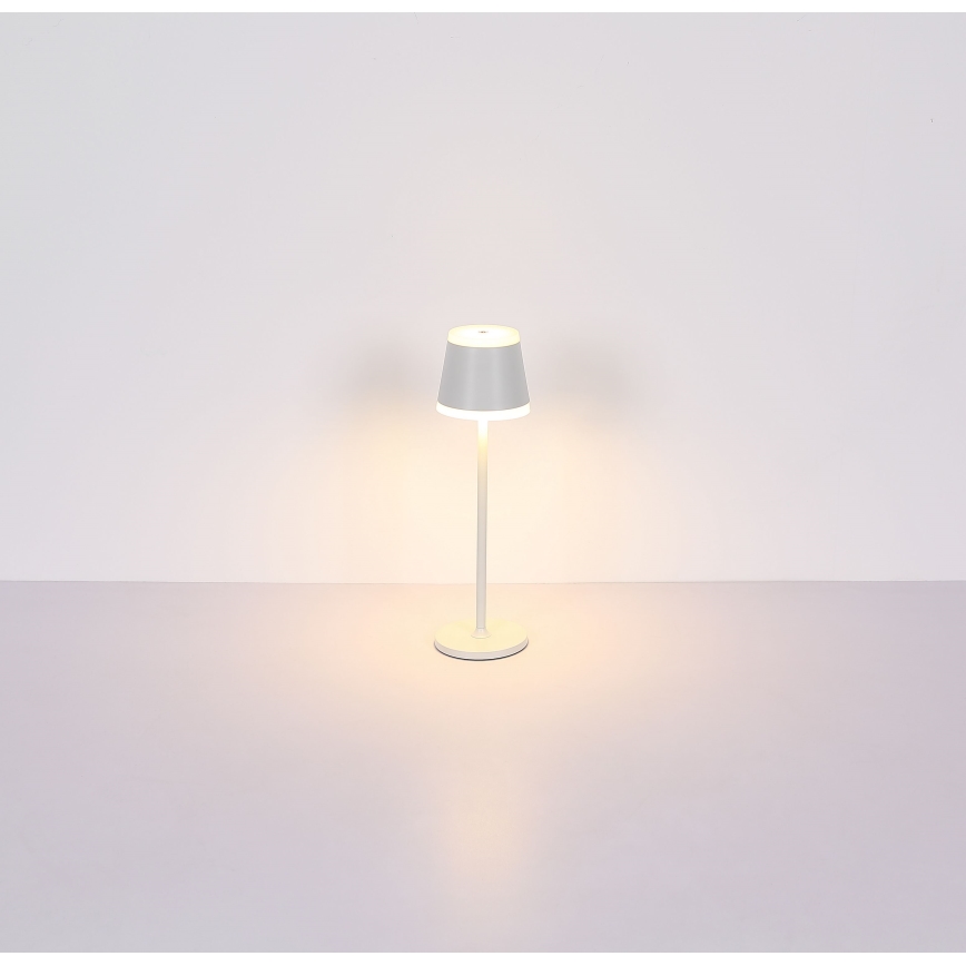 Globo - LED Prigušiva punjiva dodirna stona lampa LED/4,6W/230V 1800 mAh USB IP54 bela