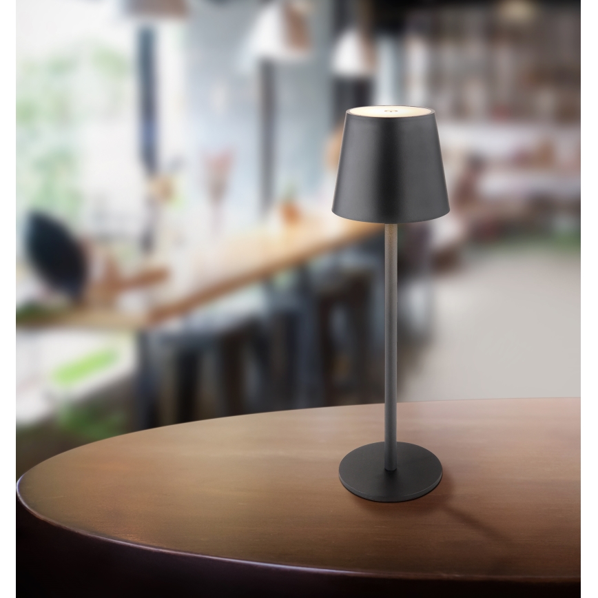 Globo - LED Prigušiva dodirna vanjska lampa LED/3W/3,7V IP44 1800 mAh USB crno
