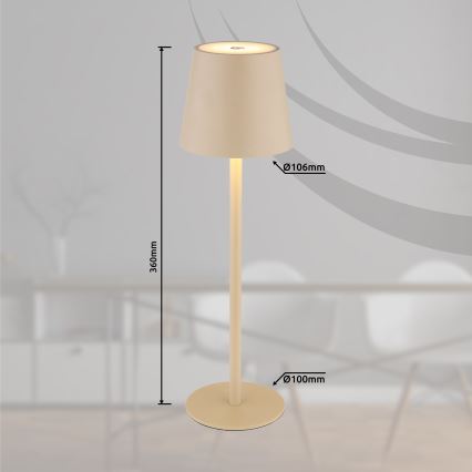 Globo - LED Prigušiva dodirna vanjska lampa LED/3W/3,7V IP44 1800 mAh USB bež