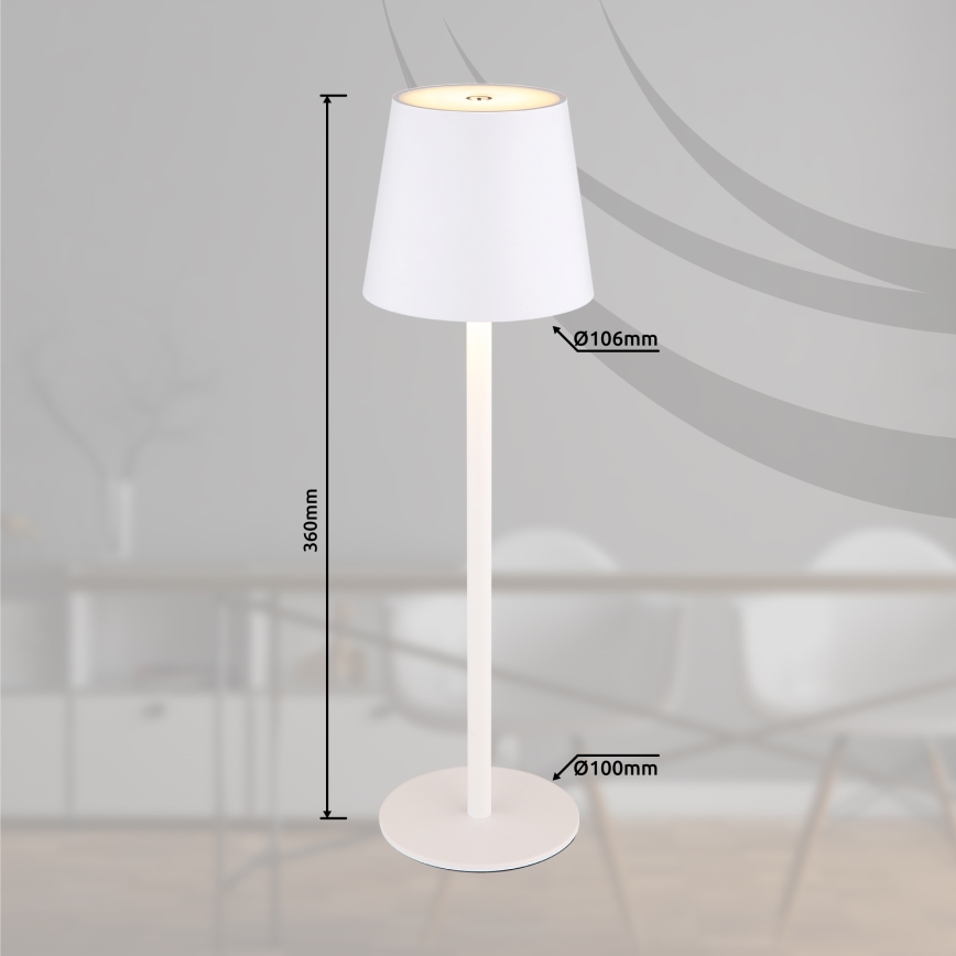 Globo - LED Prigušiva dodirna vanjska lampa LED/3W/3,7V IP44 1800 mAh USB bela