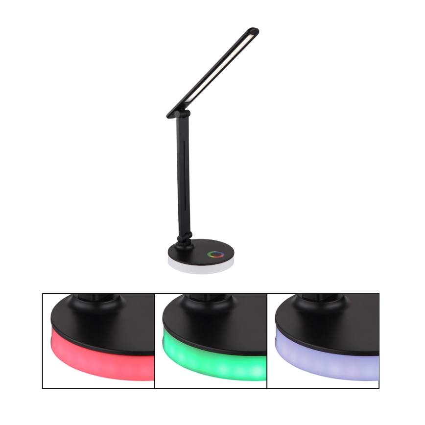 Globo - LED RGBW Prigušiva stona lampa na dodir LED/5W/230V + LED/2W 2700K/4000K/6500K crno