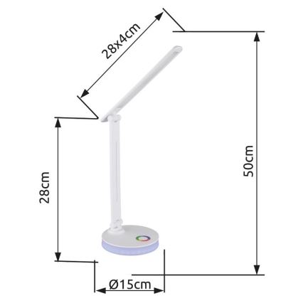 Globo - LED RGBW Prigušiva stona lampa na dodir LED/5W/230V + LED/2W 2700K/4000K/6500K bela