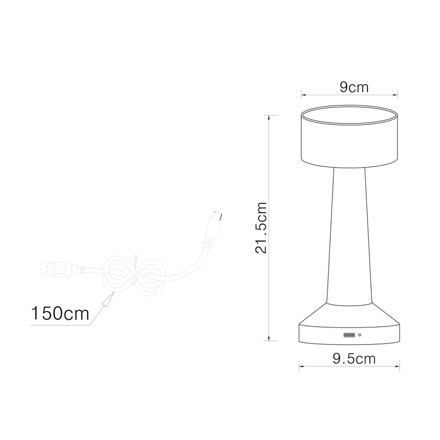 Globo - LED prigušiva dodirna stona lampa LED/1W/3,7V 2700K/4000K/6500K 800 mAh USB zlatna