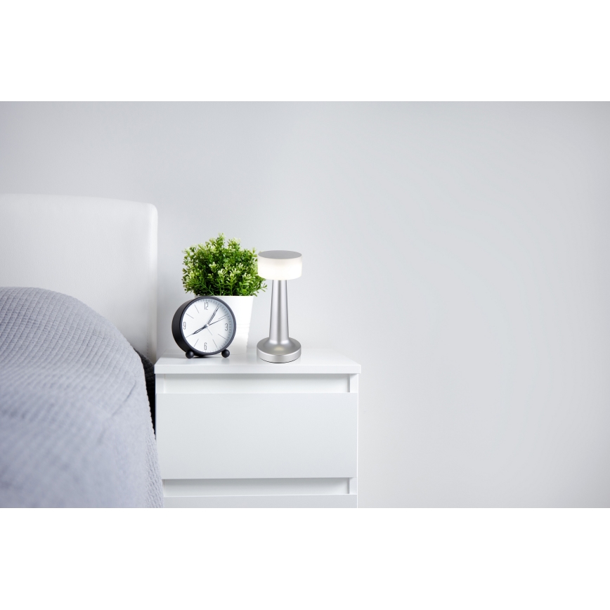 Globo - LED Prigušiva stona lampa na dodir LED/1W/3,7V 2700K/4000K/6500K 800 mAh USB mat krom