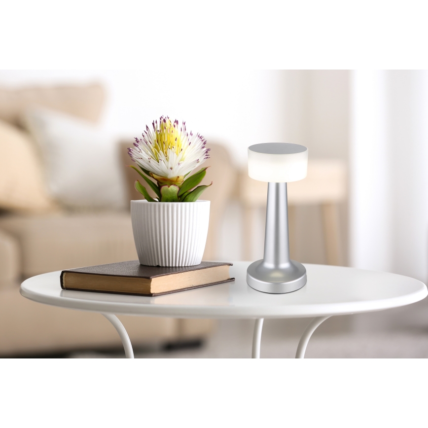 Globo - LED Prigušiva stona lampa na dodir LED/1W/3,7V 2700K/4000K/6500K 800 mAh USB mat krom
