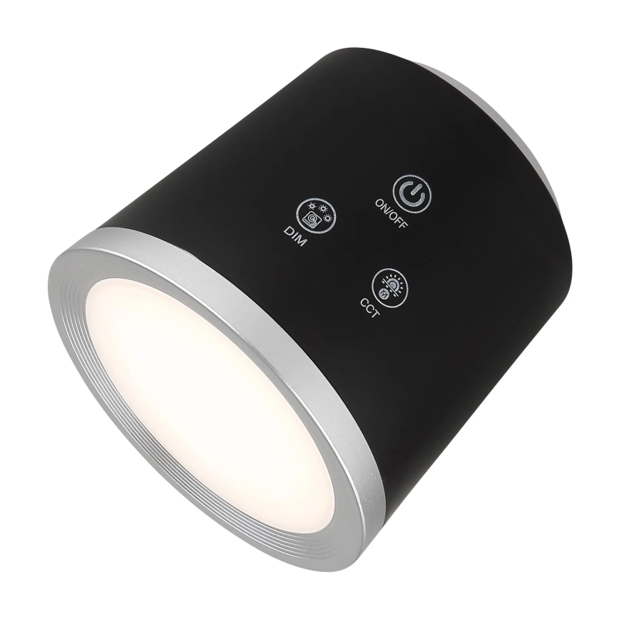 Globo - LED Prigušiva stona lampa na dodir 4u1 LED/6W/3,7V 3000K/4000K/6500K 1500 mAh USB crno