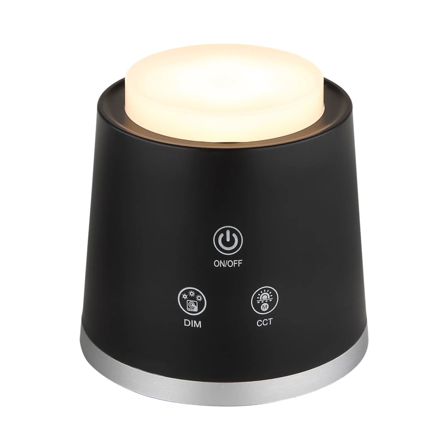 Globo - LED Prigušiva stona lampa na dodir 4u1 LED/6W/3,7V 3000K/4000K/6500K 1500 mAh USB crno