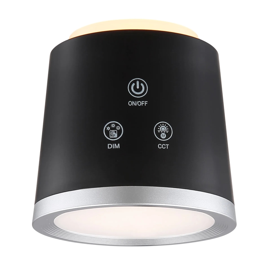 Globo - LED Prigušiva stona lampa na dodir 4u1 LED/6W/3,7V 3000K/4000K/6500K 1500 mAh USB crno