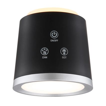 Globo - LED Prigušiva stona lampa na dodir 4u1 LED/6W/3,7V 3000K/4000K/6500K 1500 mAh USB crno