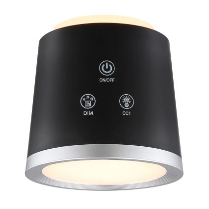 Globo - LED Prigušiva stona lampa na dodir 4u1 LED/6W/3,7V 3000K/4000K/6500K 1500 mAh USB crno