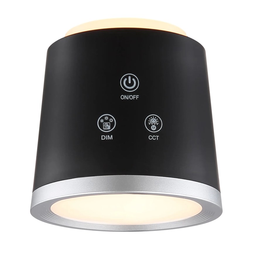 Globo - LED Prigušiva stona lampa na dodir 4u1 LED/6W/3,7V 3000K/4000K/6500K 1500 mAh USB crno