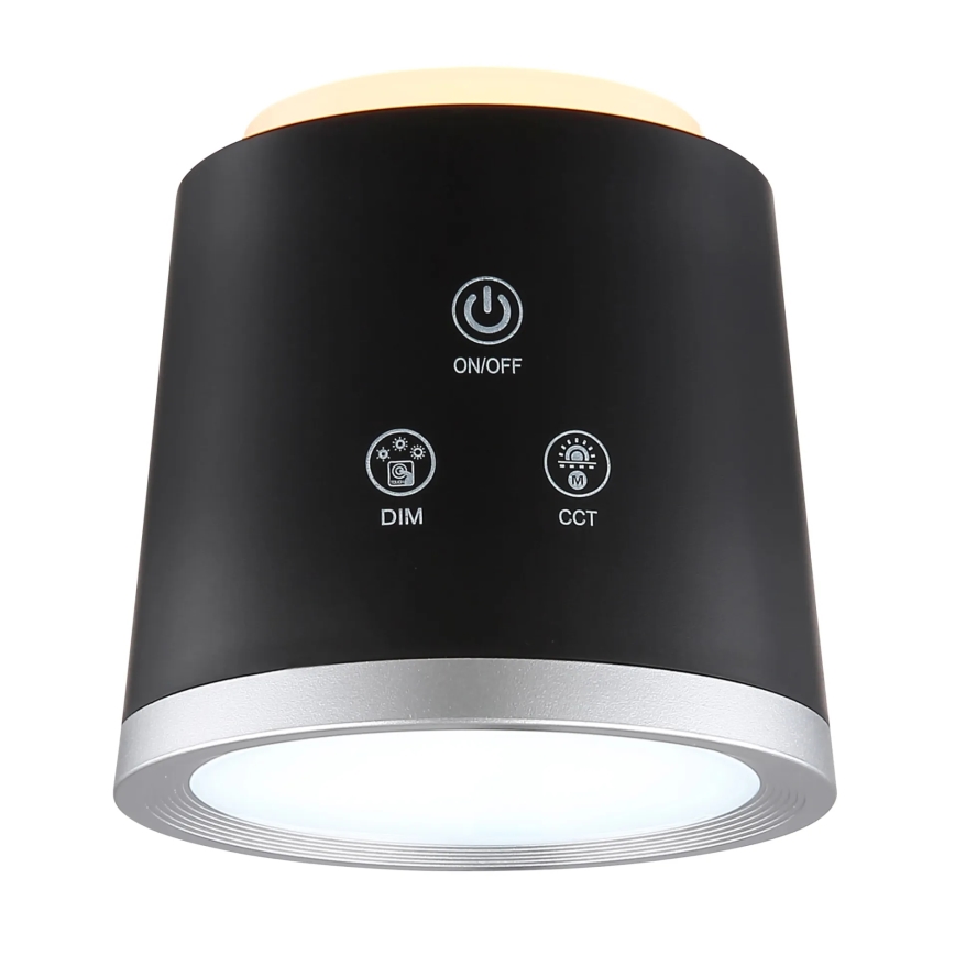 Globo - LED Prigušiva stona lampa na dodir 4u1 LED/6W/3,7V 3000K/4000K/6500K 1500 mAh USB crno